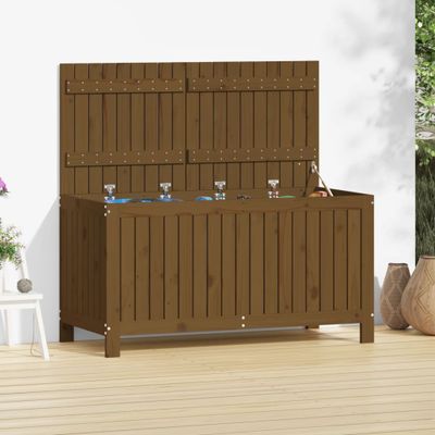 vidaXL Záhradný úložný box medovo-hnedý 121x55x64 cm masívna borovica