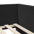 vidaXL Rohový rám postele s čelnou doskou Čierna 100 cm x 200 cm Zamat