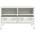 vidaXL TV skrinka biela 68x39x43,5 cm oceľ valcovaná za studena