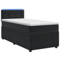 vidaXL Posteľ boxspring s matracom Čierna 90 x 190 cm Zamat