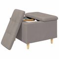 vidaXL Ottoman s Úložným Priestorom Sivohnedá 60 x 60 x 45 cm látka