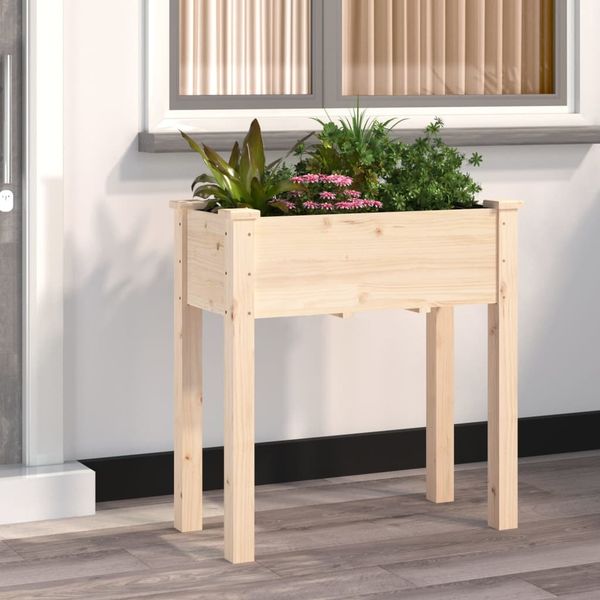 vidaXL Kvetináč s vložkou 71x37x76 cm jedľový masív