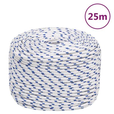 vidaXL Lodné lano biele 6 mm 25 m polypropylén