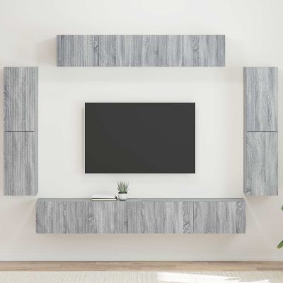 vidaXL TV skrinka 8 pcs Sivý Sonoma