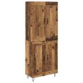 vidaXL Highboard Staré drevo 69,5 x 34 x 180 cm Kompozitné drevo