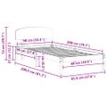 vidaXL Rám postele Biela 90 x 200 cm Masívne borovicové drevo