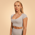 Dámske tričko Cropped Sense Grey - BeastPink, veľkosť S, veľkosť oblečenia S