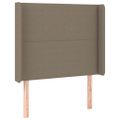 vidaXL Čelo postele s LED sivohnedé 83x16x118/128 cm látka