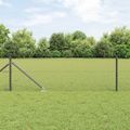 vidaXL Hexagonálny plot s stĺpom 10 x 0,6 m PVC potiahnutá oceľ Sivá