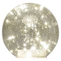 LED vianočná sklenená guľa - zlatá, 15 cm, 3x AA, vnútorná, teplá biela, časovač
