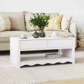 vidaXL Konferenčný stolík so zásuvkou Drammen Biela 99 x 55 x 45 cm