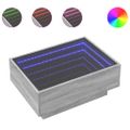 vidaXL Konferenčný stolík s LED sivá sonoma 70x50x30cm kompozit. drevo