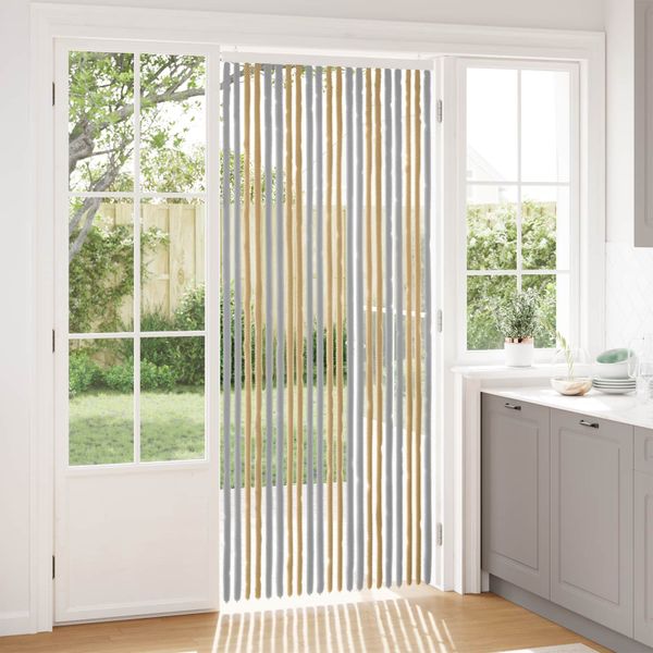 vidaXL Záves proti hmyzu z chenille Šedá a béžová 90 x 220 cm 100% PP