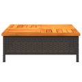 vidaXL Kryt na podstavec slnečníka čierny 70x70x25 cm polyratan akácia