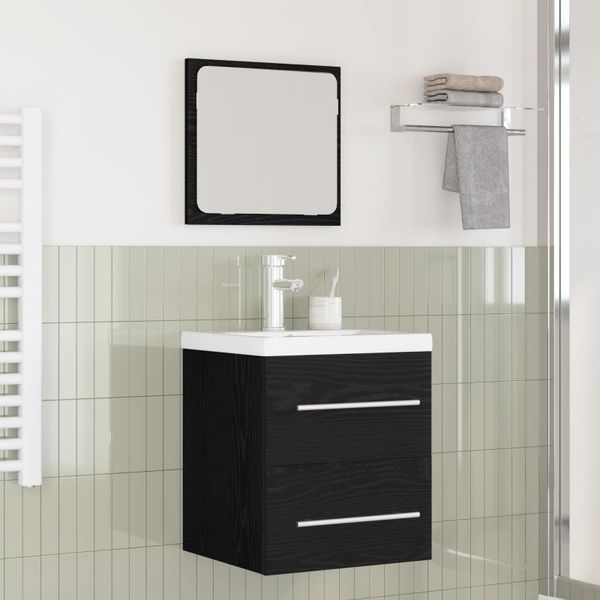 vidaXL Sada kúpeľňového nábytku 2 pcs Čierny dub Kompozitné drevo