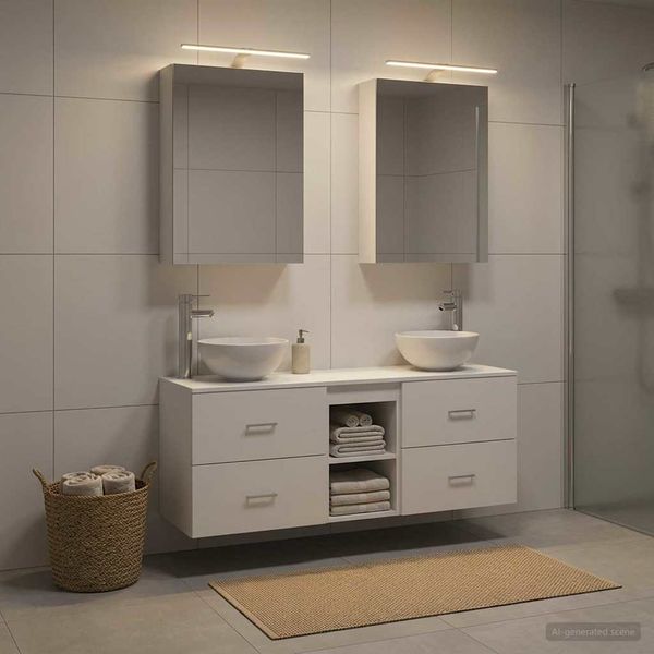 vidaXL Set kabinetov do kúpeľne 5 pcs Biela 50 x 14,5 x 70 cm