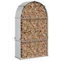 vidaXL Držiak na polená strieborný 120x45x210 cm pozinkovaná oceľ