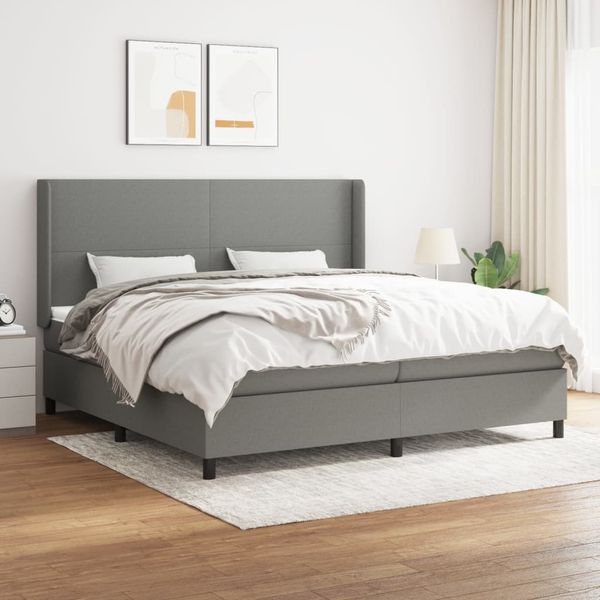 vidaXL Boxspring posteľ s matracom tmavosivá 200x200 cm látka