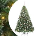 vidaXL Umelý vianočný stromček s 300 LED-i Zelená 180 cm PE a PVC