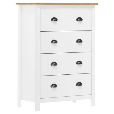 vidaXL Komoda Hill so 4 zásuvkami 79x40x110 cm, borovicový masív