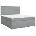 vidaXL Posteľný rám boxsping s matracom bledosivý 200x200 cm látka