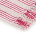 vidaXL Deka, bavlnená, prúžky 125x150 cm, ružová a biela