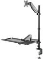 Neomounts  DS90-325BL1 / držák na stůl /pracovní místo / sezení-stání / monitor, klávesnice a myš Pracovní stanice, držák, VESA, stolní, pro monitor a klávesnici, úhloprícka 17"–32", náklon, otácení, rotace, nosnost 9+1kg, cern