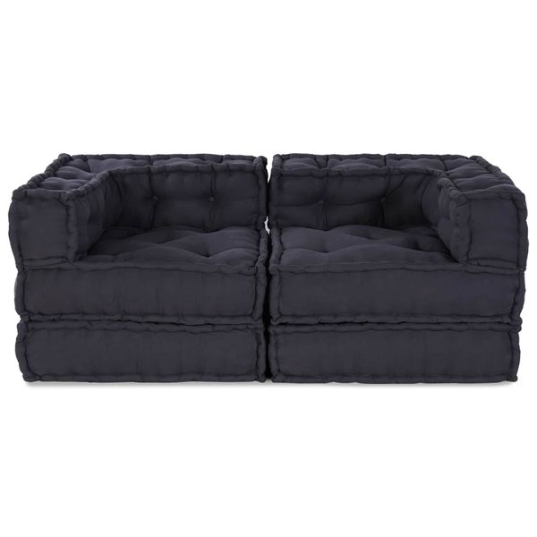 vidaXL Modulová pohovka 2 pcs Antracitová 140 x 70 x 56 cm Látka