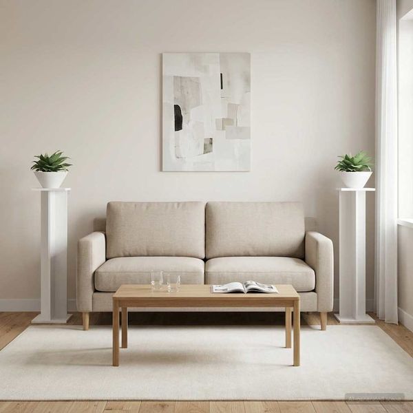 vidaXL Stojan na rastliny 2 pcs Biely 25 x 25,5 x 100,5 cm