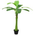 vidaXL Umelý banánovník s kvetináčom 140 cm zelený