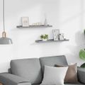 vidaXL Poličky na zarámované obrázky 2 ks sivé 60x9x3 cm MDF