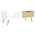 vidaXL Konferenčný stolík biely a dub sonoma 100x49,5x43 cm drevotrieska
