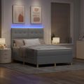 vidaXL LED box s pružinami Svetlosivá 140 x 200 cm látka