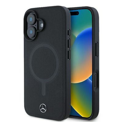 Puzdro Mercedes pre iPhone 16 Plus 6,7" MEHMP16M23RCMK tvrdé hladké kožené MagSafe čierna