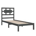 vidaXL Posteľný rám, sivý drevený masív 75x190 cm malé jednolôžko
