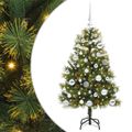vidaXL Umelý vianočný stromček s pniškami Zelená 150 cm PVC a PE a kov