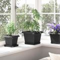 vidaXL Kvetináče 6 ks Čierna Plast