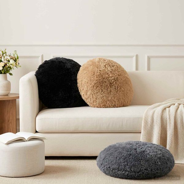vidaXL Poťah na podložku 2 pcs HEERLEN Čierna Ø 60 cm PV fleece