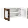 vidaXL Nástenný sklenený kabinet PORTO Dymová dub 80 x 31 x 40 cm