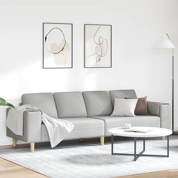 vidaXL Pohovka do obývačky Oblá šedá 250 x 77 x 76 cm Polyester
