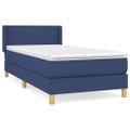 vidaXL Posteľný rám boxspring s matracom modrý 90x200 cm látka
