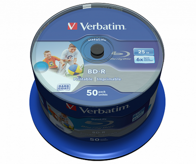 BD-R SL 25GB 6X Wide Printable 50 cake