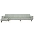 vidaXL Pohovka v tvare L bledosivá 275x140x70 cm zamat