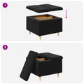 vidaXL Ottoman s Úložným Priestorom Čierny 60 x 60 x 45 cm Zamat