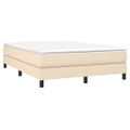 vidaXL Posteľný rám s boxspringom krémová 140x200 cm látka