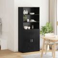 vidaXL Highboard Čierny dub 80 x 42,5 x 185 cm Kompozitné drevo