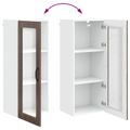 vidaXL Nástenný sklenený kabinet PORTO Hnedý dub 40 x 31 x 100 cm