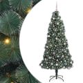 vidaXL Umelý predsvetelný vianočný stromček s predmetmi Zelená 240 cm
