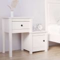 vidaXL Nočný stolík biely 79,5x38x65,5 cm masívne borovicové drevo