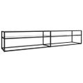 vidaXL TV stolík priehľadný 220x40x40,5 cm tvrdené sklo